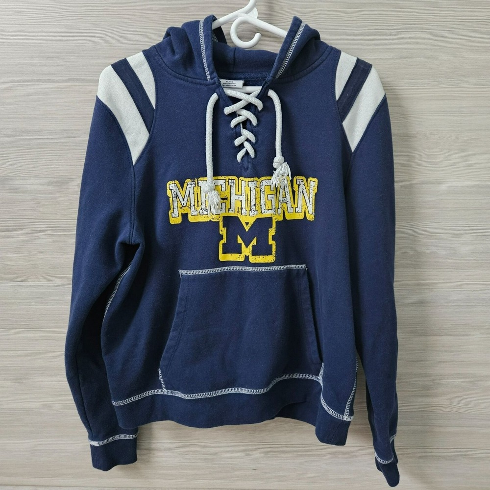 University Of Michigan UofM Wolverines NCAA Navy Blue Hoodie By Pro Edge Size M